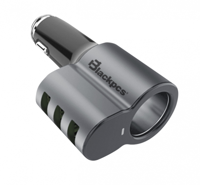 CAR CHARGER BLACKPCS 3 PUERTOS USB MANOS LIBRES NEGRO (EPI053BT-BL)