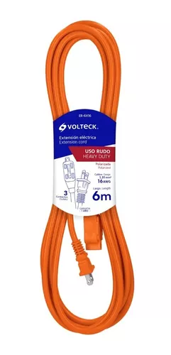 Extensión Eléctrica Uso Rudo, 6 M, Calibre 16, Volteck 48044