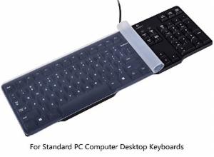 FUNDA PROTECTORA UNIVERSAL DE SILICONA IMPERMEABLE PARA TECLADO DE ORDENADOR DE TAMAÑO ESTÁNDAR (TAMAÑO: 17.52 X 5.51 PULGADAS)
