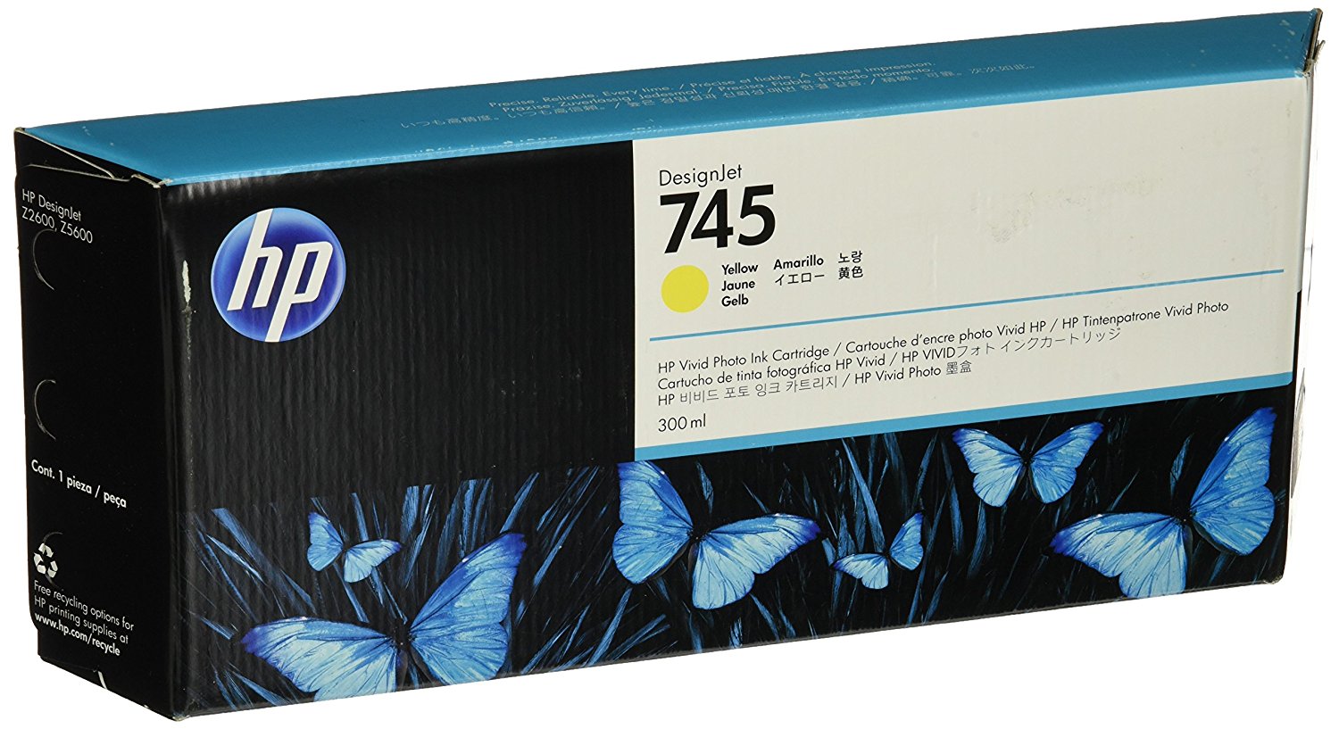 HP F9K02A 745 300-ML YELLOW DESIGNJET INK