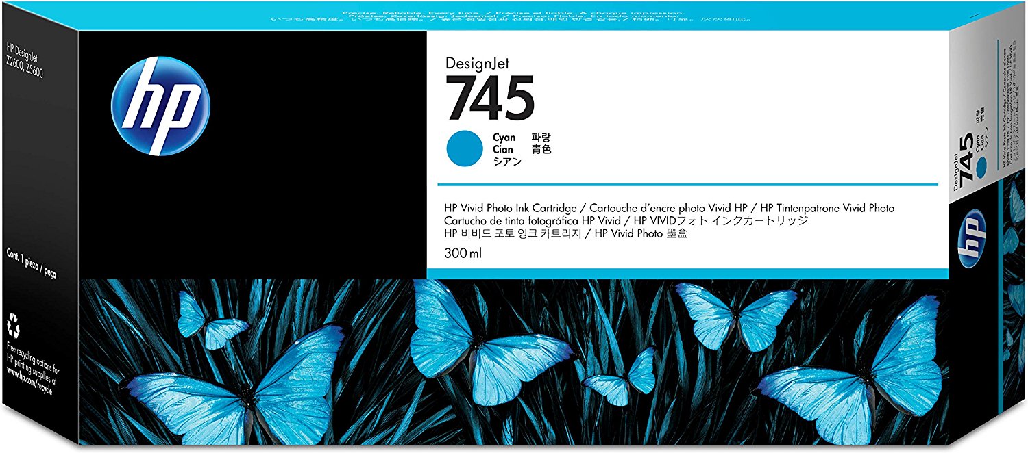 HP F9K03A 745 300-ML CYAN DESIGNJET INK