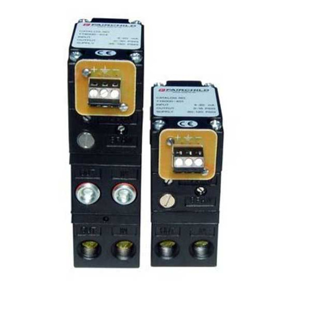 TD6000-004 Fairchild Products Model T6000 Electro-Pneumatic Transducer 0-10 VDC Input / 0-30 psig Output 1/4" FPT I/O - DIN43650 Connection