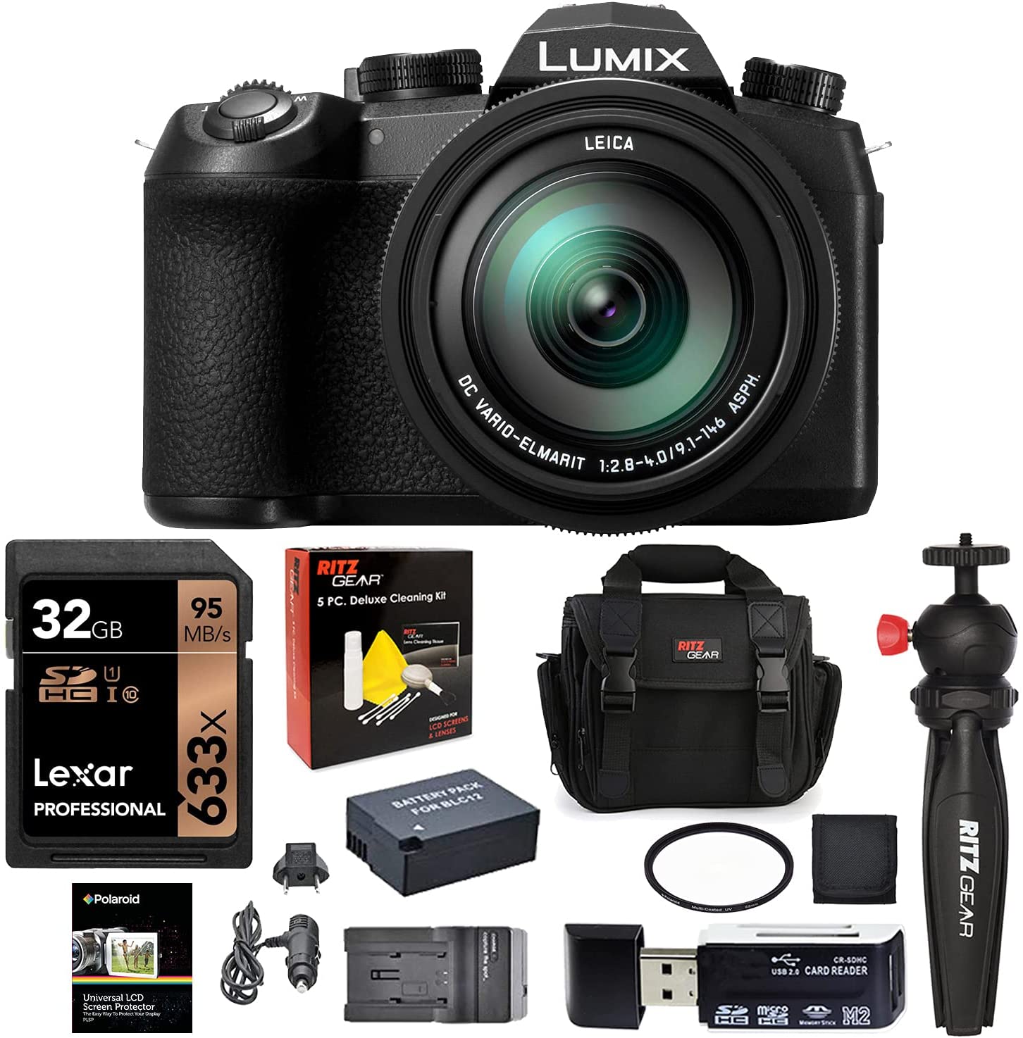 PANASONIC LUMIX FZ1000 II 20.1MP CÁMARA DIGITAL, 16X 0.984-15.748 IN LEICA DC LENTE PUNTO Y CÁMARA DE DISPARO CON TARJETA DE MEMORIA, BOLSA, BATERÍA DE REPUESTO