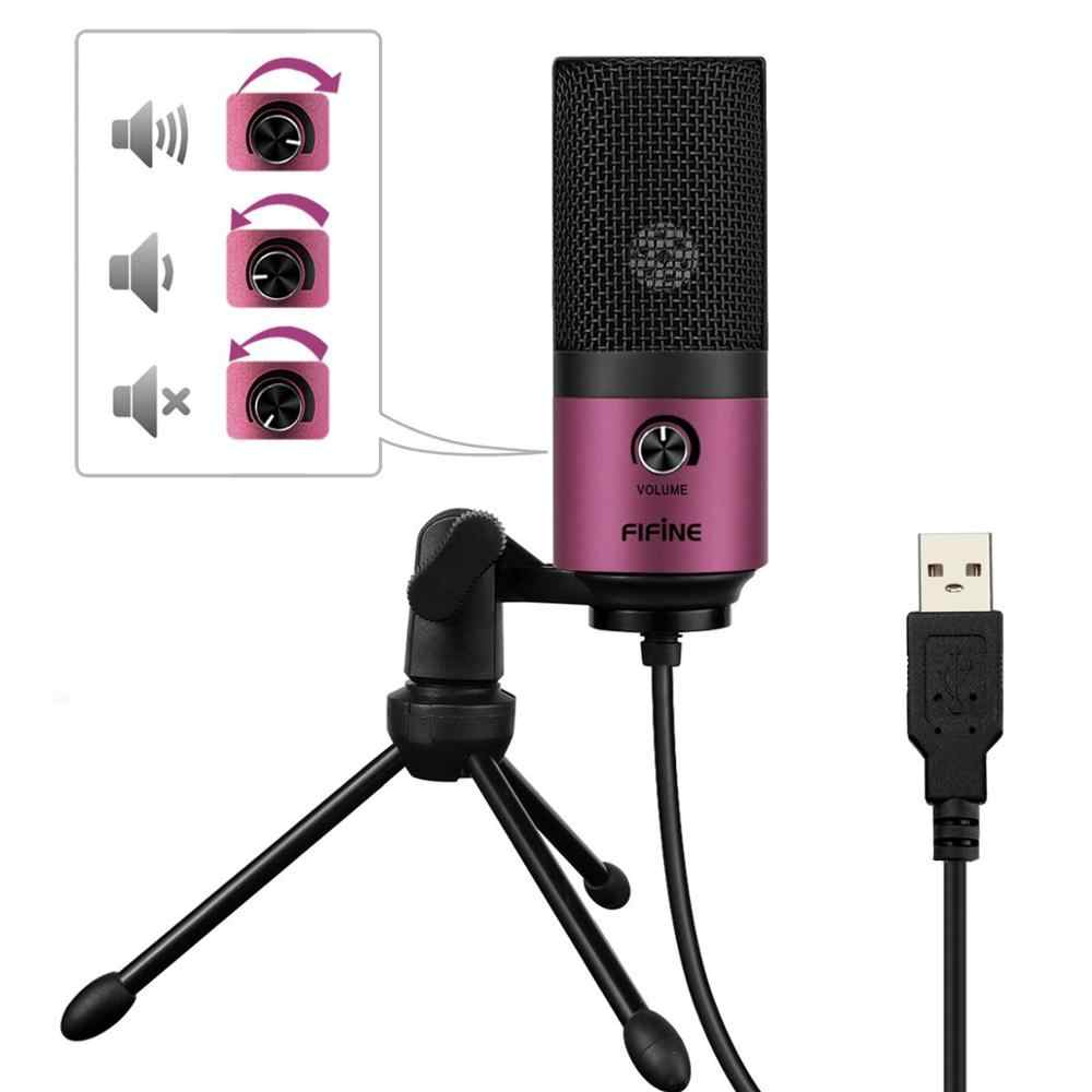Fifine Metal USB micrófono de grabación de condensador para ordenador portátil Windows Cardioid grabación de estudio vocales voz sobre YouTube-K669