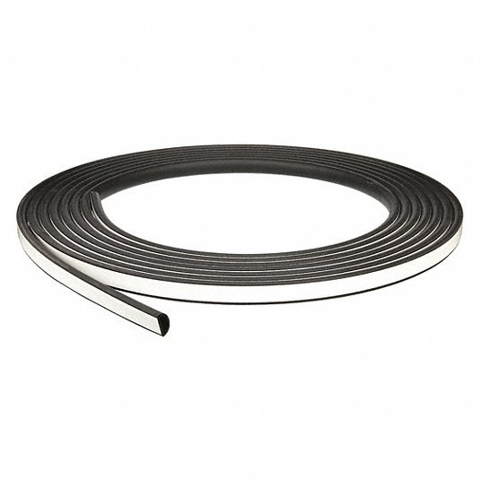 TRIM LOK INC Adhesive Foam Rubber Seal: 100 ft Overall Lg, 1/2 in Overall Wd, 1/2 in Overall Ht