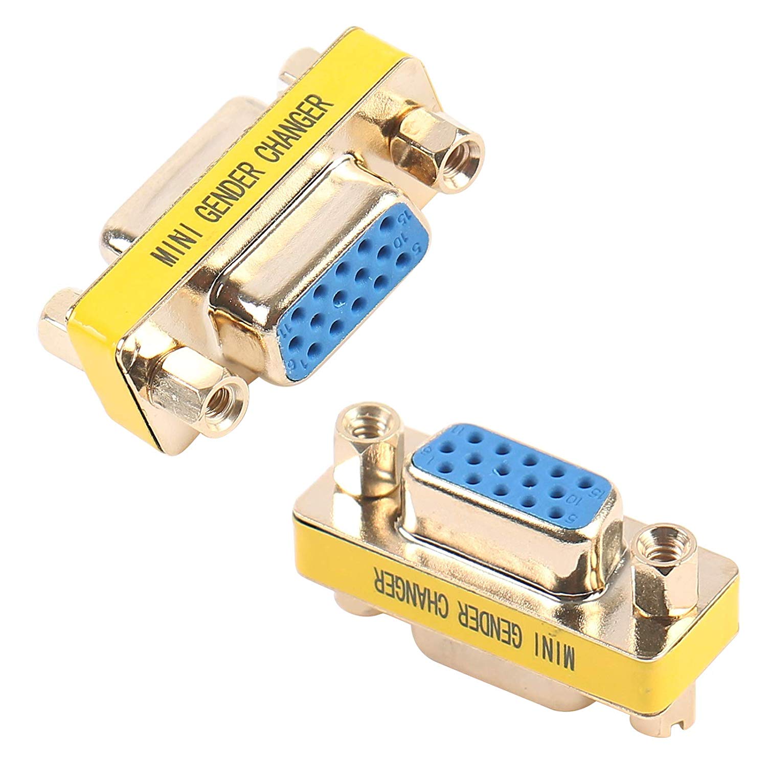 VGA Coupler Benfei 2-Pack VGA/SVGA Adapter HD15 Female to Female Gender with Gold - Plated Cord.
