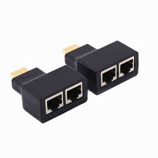 Convertidor hembra de puertos duales RJ45, Cat5e, Cat6, UTP, Lan, Ethernet, 1080P, HDMI, adaptador de Cable de red, 2 piezas por Set