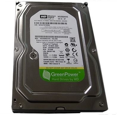 NEW PULL WESTER DIGITAL HD WD2500AVVS, 250GB, 3.5, SATA, 7200RPM, 6 meses garantia