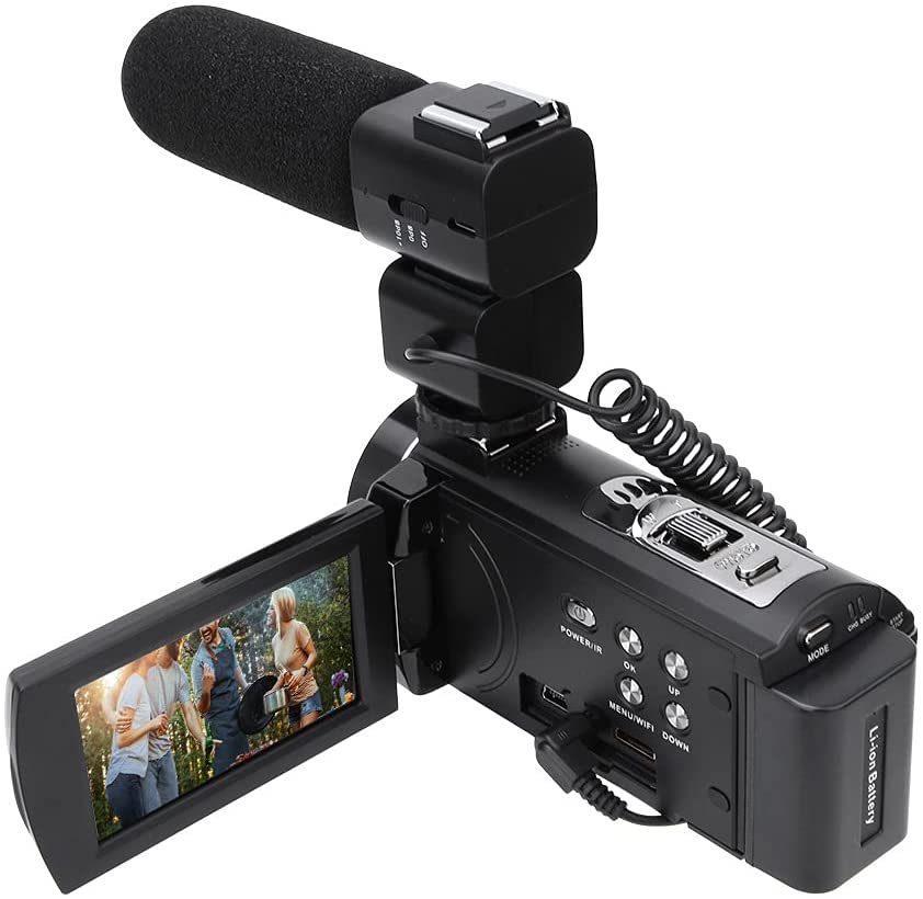 Tosuny Videocámara Videocámara HDR-AE8 4K HD WiFi Digital Videocámara 3.0 Pulgadas Pantalla Táctil 16X Zoom Digital Video Cámara Visión Nocturna Webcam con Micrófono