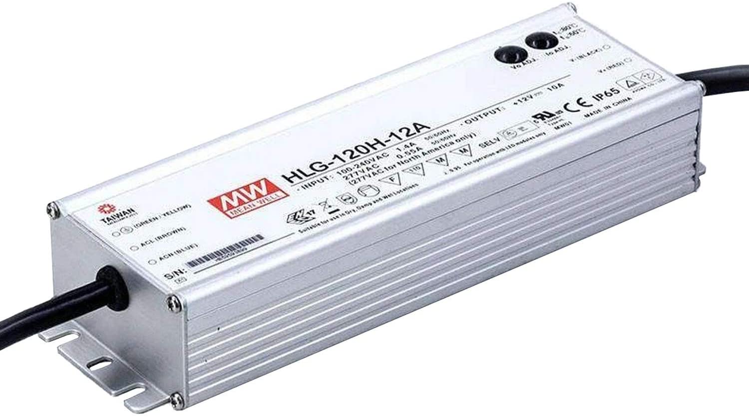 MW Mean Well HLG-120H-12A 12V 10A 120W Single Output Switching LED Power Supply with PFC