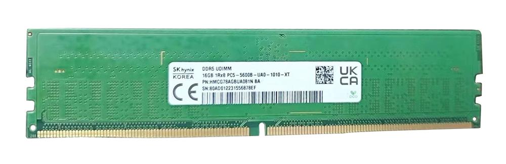 HMCG78AGBEA081N HYNIX - MÓDULO DE MEMORIA DIMM DE 16 GB, PC5-44800 DDR5-5600 MHZ, ECC, CL46, 288 PINES, 1,1 V, X8