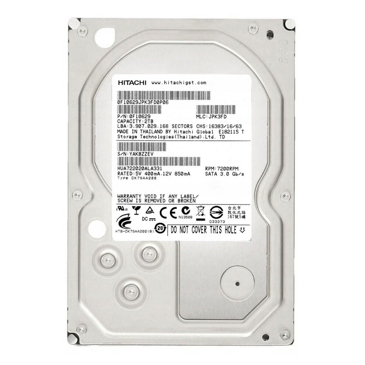 HITACHI UltraStar A7K2000 2 TB 7,2 K 32 MB SATA II 3,5" HUA722020ALA331