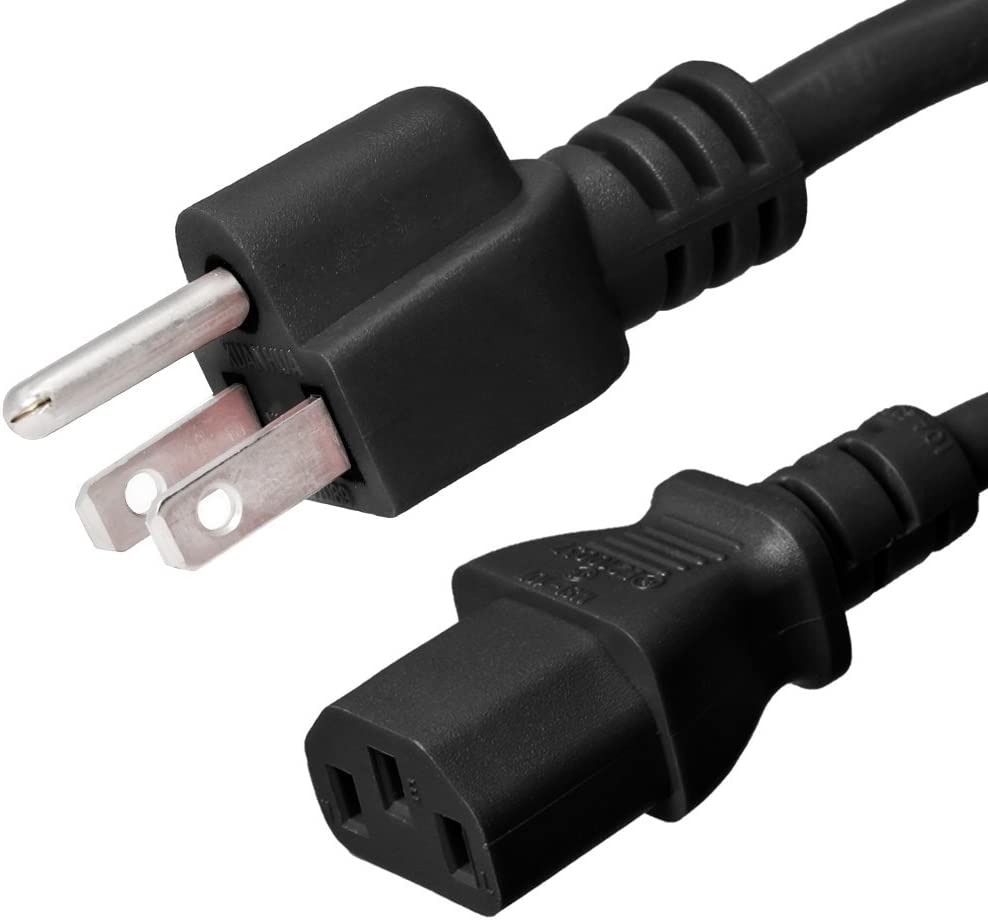 Cable de alimentación 5-15P a C13, 10A, 125V, 18/3 SJT, 4 pies