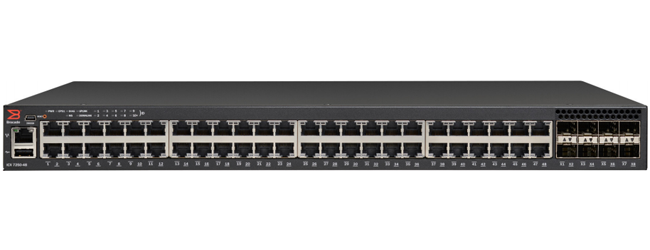 Brocade ICX 7250-48P 48-Port 10/100/1000 Mbps RJ-45 PoE+ Switch with Eight 1 GbE Uplink/Stacking Ports
