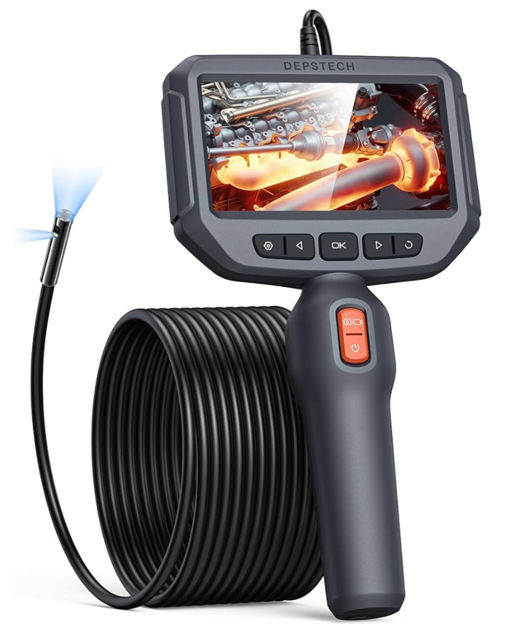 DEPSTECH BOROSCOPIOCÁMARA ENDOSCÓPICA DE DOBLE LENTE CON LUZ CÁMARA DE INSPECCIÓN HD 1080PPANTALLA IPS DE 4,3 PULGADASCÁMARA DE ALCANTARILLADO FLEXIBLE DE 165 PIESIP67