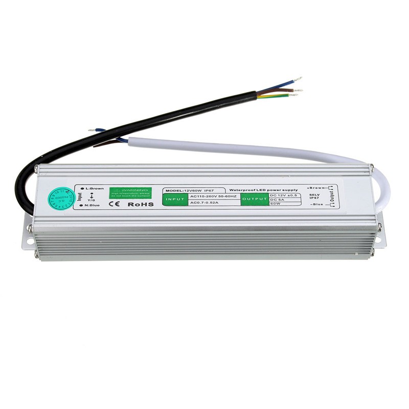 FUENTE DE PODER PARA EXTERIOR APRUEBA DE AGUA AC DC 12V/24 V 10W-200W