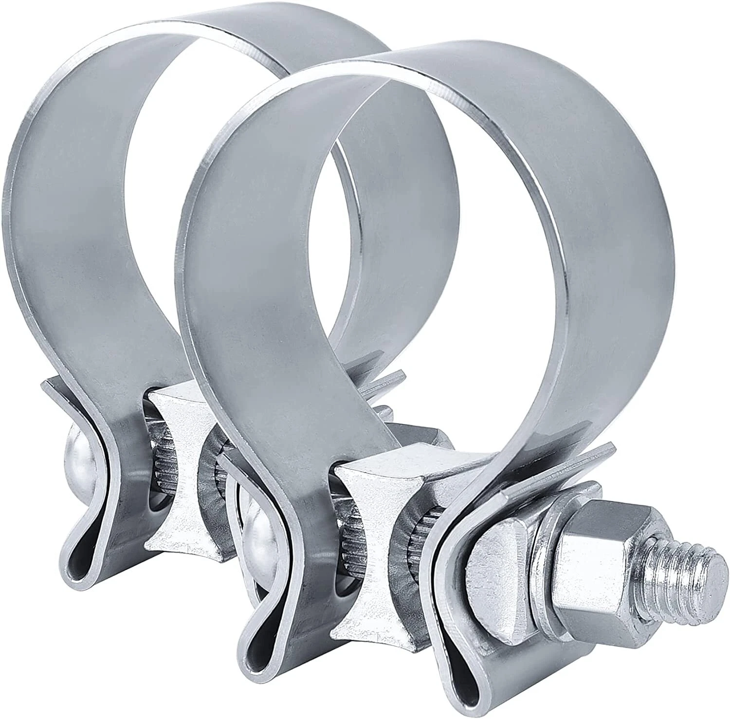 2" INCH NARROW BAND EXHAUST CLAMP LAP JOINT T409 STAINLESS STEEL| EYNDA | T409  | PAQUETE 2 PIEZAS