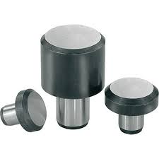 0.3543" OAL, 0.0984" Head Height, 0.2362" OD, Tool Steel, Ground, Press Fit Rest Button