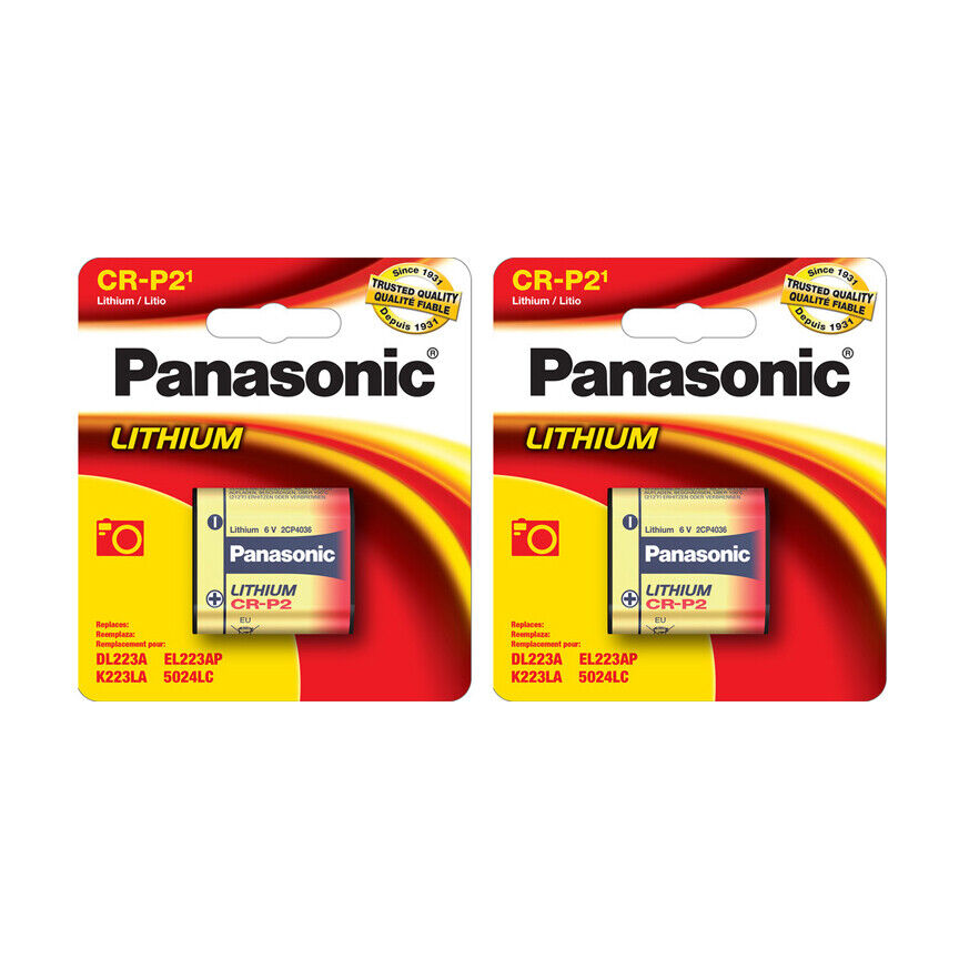 Paquete de 2 baterías de litio fotográficas Panasonic CR-P2 CRP2 EL223A DL223 K223LA 6v