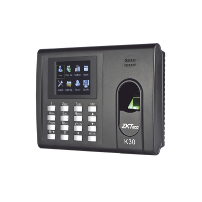 K-30-Checador de Huella y Tarjetas para Tiempo y Asistencia con Batería de Respaldo/ Comunicación TCP/IP / Reportes directo a Excel por USB (Función SSR) / Salida de relevador para cerradura