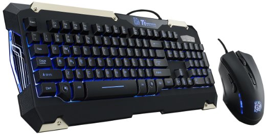 Kit de Teclado y Mouse Thermaltake Tt eSPORTS Commander Gaming LED Azul KB-CMC-PLBLUS-01