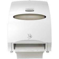 KIMBERLY-CLARK PROFESSIONAL AUTOMATIC HIGH CAPACITY PAPER TOWEL DISPENSER, TOUCHLESS, BATTERY POWERED, WHITE