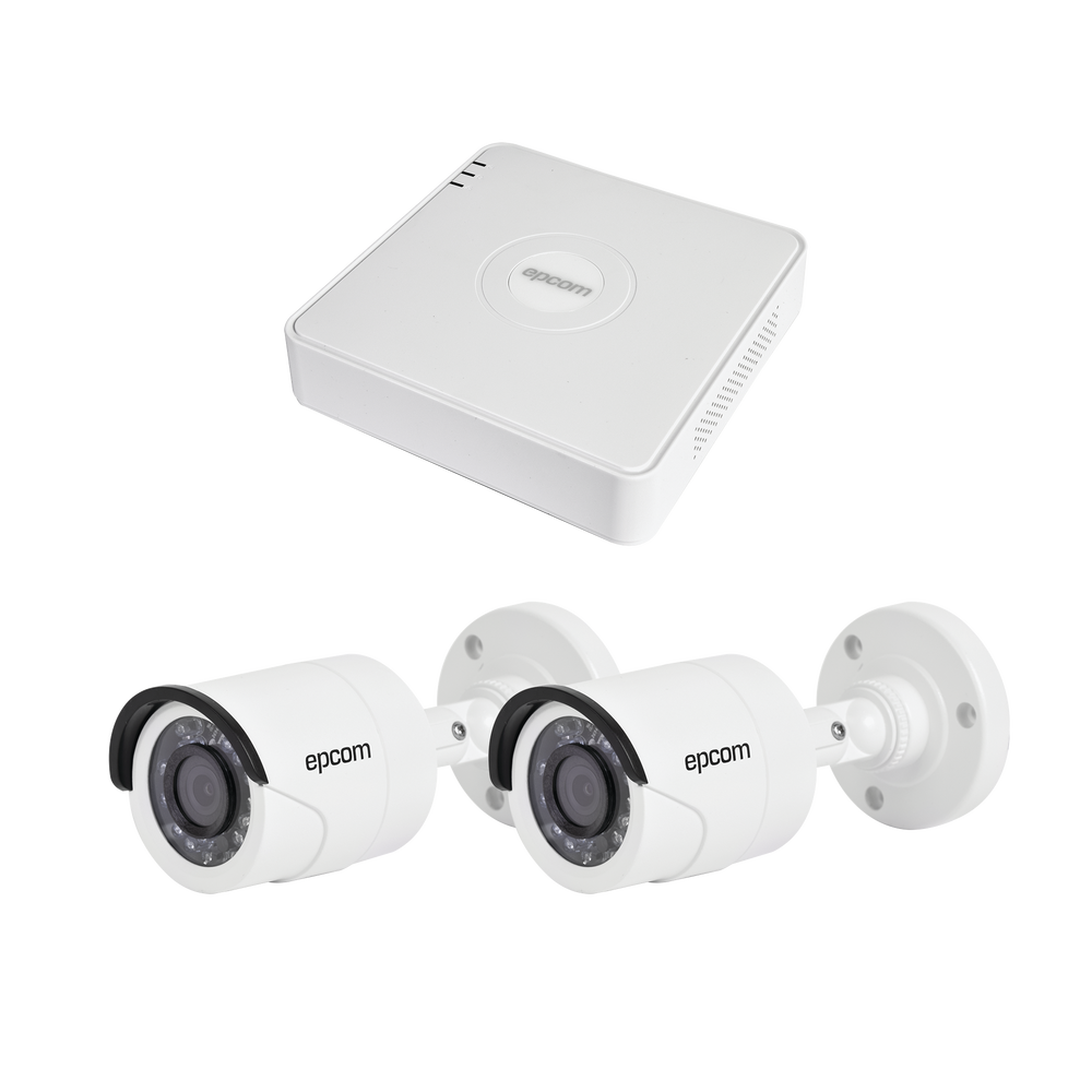 SISTEMA LEGEND TURBOHD 720P INCLUYE DVR 4 CH Y 2 CAMARAS BALA INTERIOR EXTERIOR 3.6MM COLOR BLANCO
