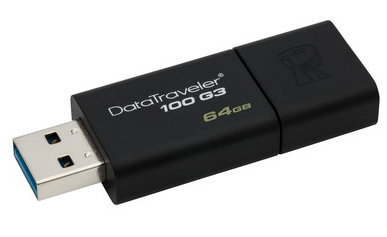 KINGSTON 64GB USB 3.0 DATATRAVELER 100 G3 NEGRO