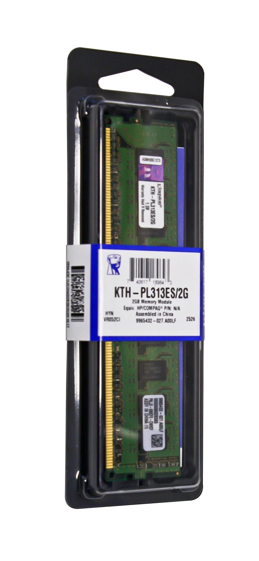 KTH-PL313ES/2G Kingston 2GB PC3-10600 DDR3-1333MHz ECC Unbuffered CL9 240-Pin DIMM Single Rank Memory Module for HP/Compaq