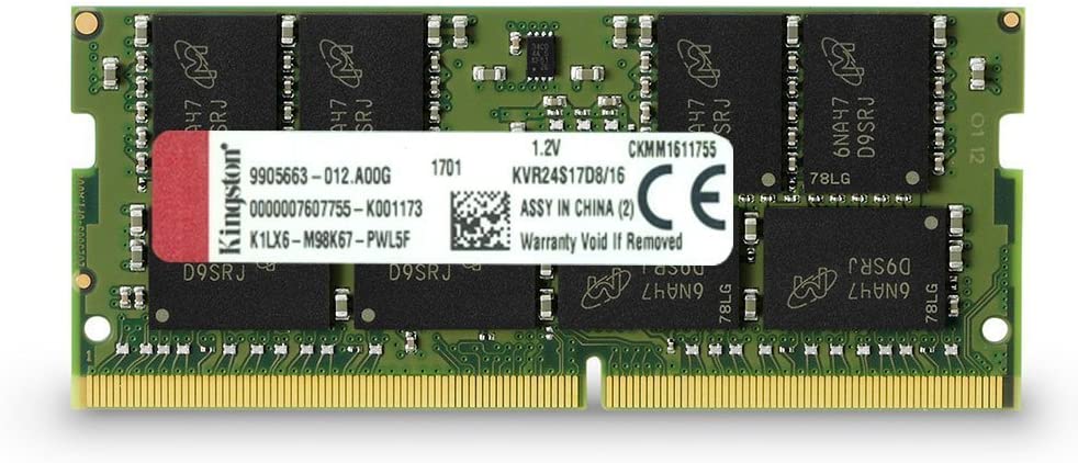 KINGSTON TECHNOLOGY (KVR24S17D8/16) VALUERAM 16GB 2400MHZ DDR4 NON-ECC CL17 SODIMM 2RX8
