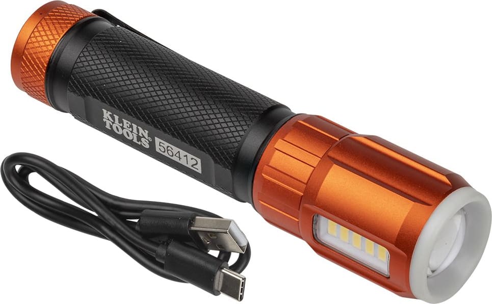 KLEIN TOOLS 56412-RECHARGEABLE LED FLASHHLIGHT WITH WORKLIGHT