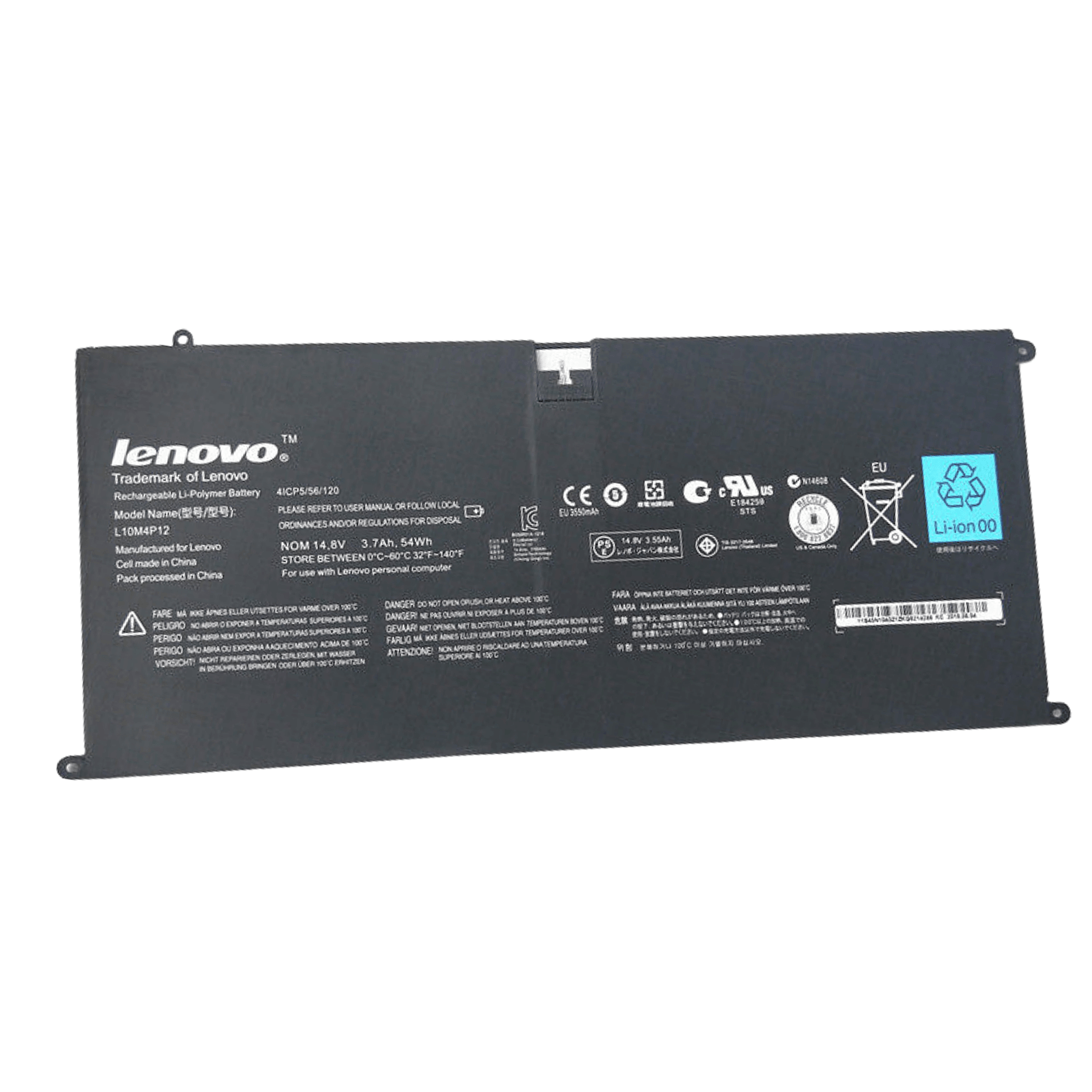 Batería L10M4P12 para Lenovo IdeaPad Yoga 13 U300 U300s 4ICP5/56/12