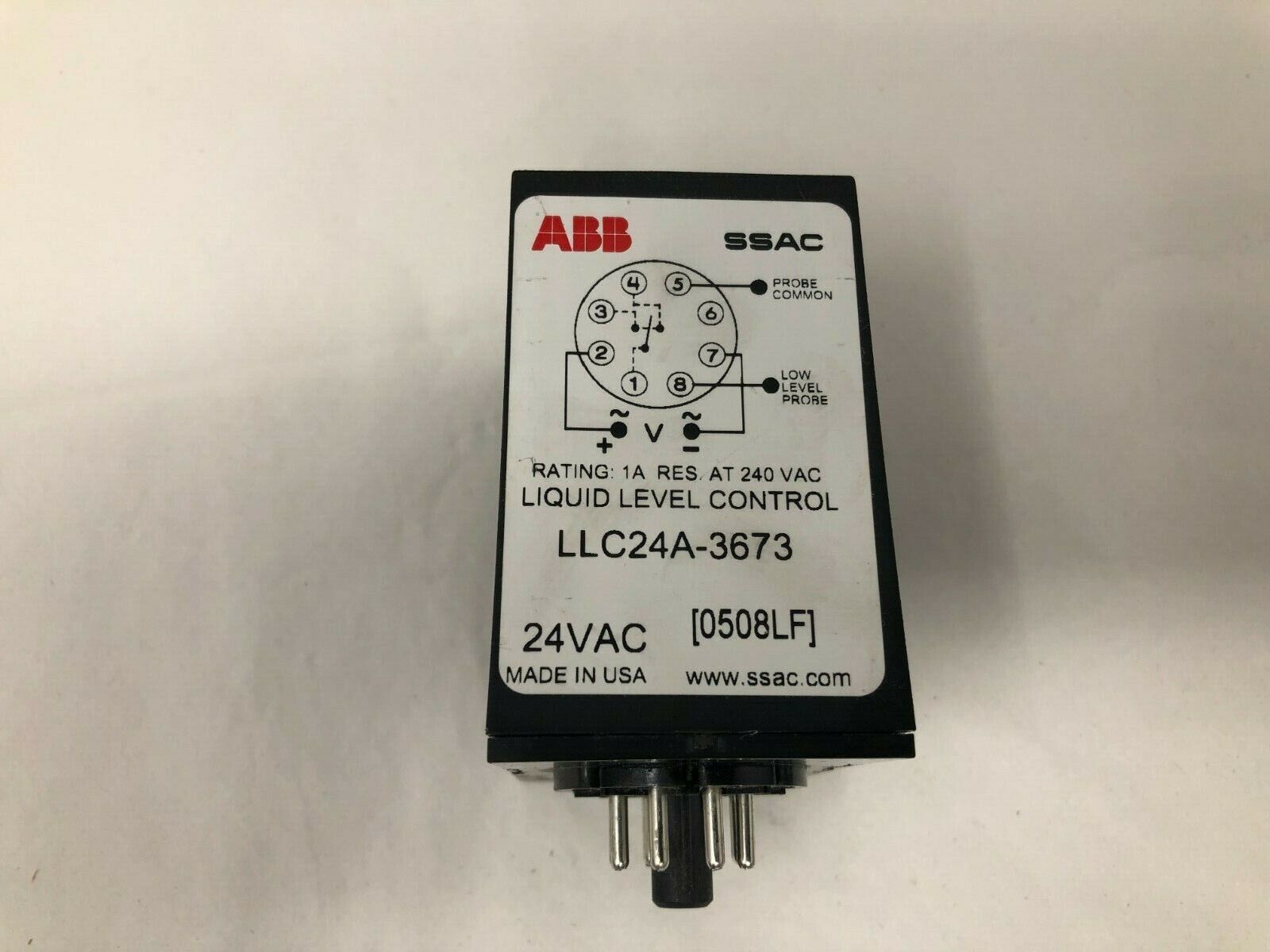 ABB LLC24A-3673 SSAC Liquid Level Control Relay 24VAC (0508LF)