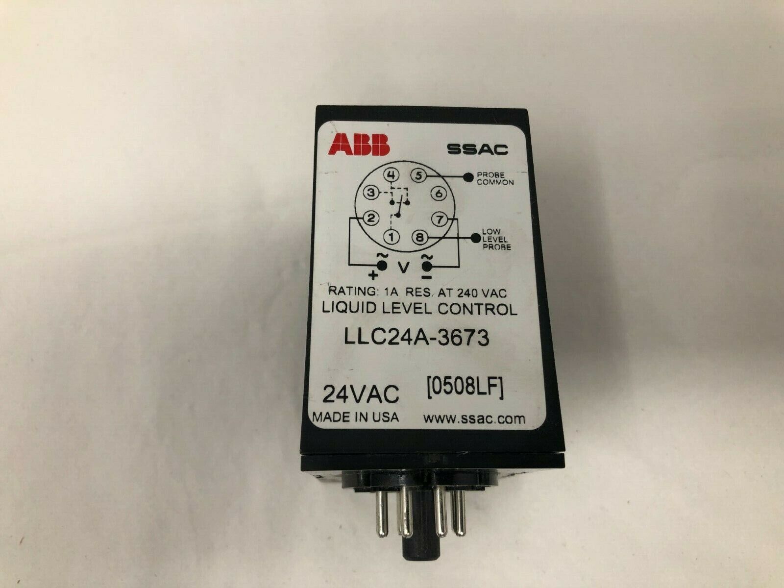 ABB LLC24A-3673 SSAC Liquid Level Control Relay 24VAC (0508LF)