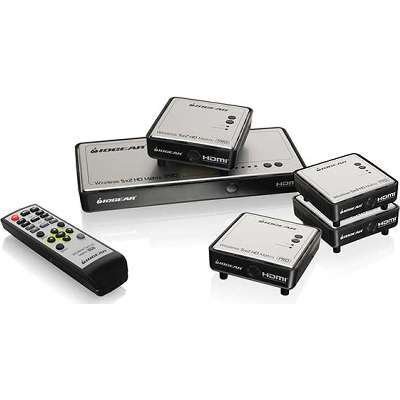 IOGEAR GWHDMS52MBK4 Long Range Wireless 5x2 HDMI Matrix PRO with 3-Additional Receivers 200ft