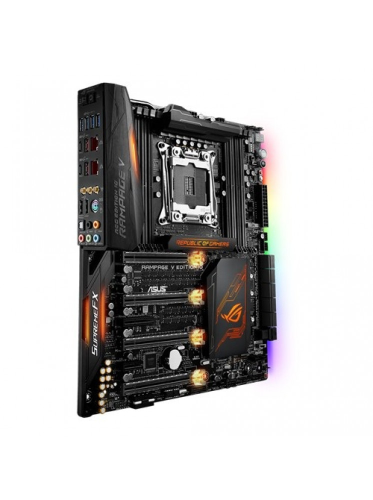 ASUS MB RAMPAGE V EDITION 10, SUPPORT INTEL SOCKET 2011-V3, CORE I7, X-SERIES, CHIPSET X99, 8XDIMM DDR4 MAX 128 GB, 4 X PCI-E 3.0/2.0,