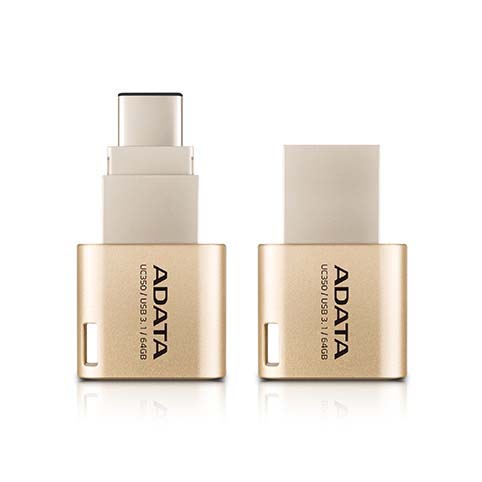 MEMORIA FLASH ADATA UC350 64GB USB 3.1 TIPO C DORADO (AUC350-64G-CGD)