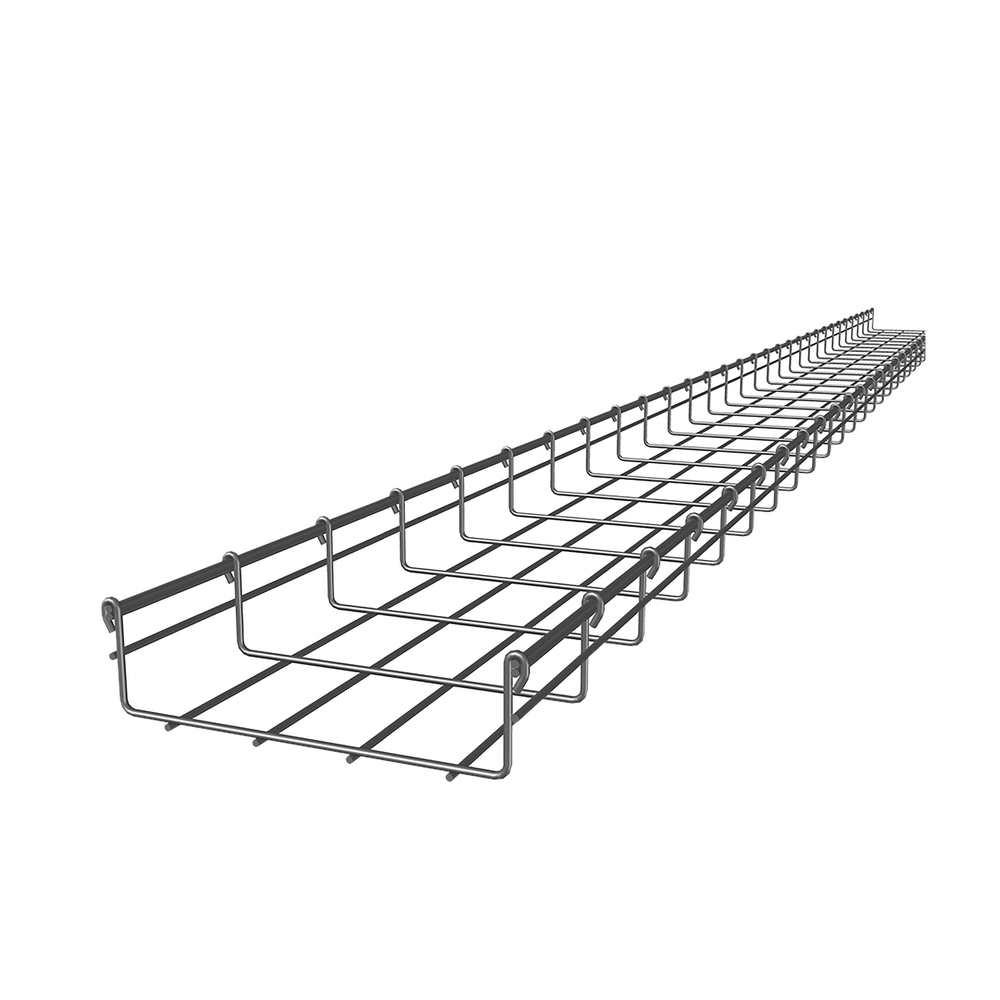 CHAROFIL Charola tipo malla 66/200mm con acabado Electro Zinc, hasta 210 cables UTP Cat6, tramo 3 m MG-50-433EZ