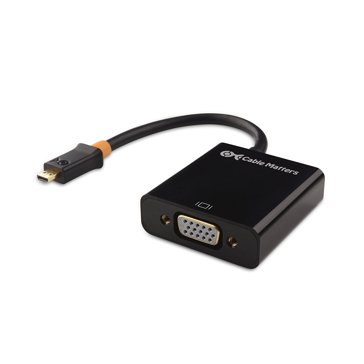 Cable Matters Micro HDMI to VGA Adapter (Micro HDMI to VGA Converter) in Black