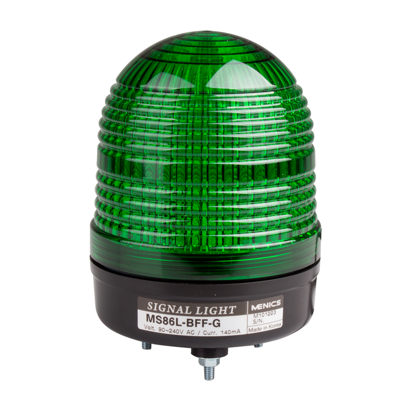Beacon Luz de luz constante y flash, lente verde de 3.386 in, montaje de tuerca, LED, 90 – 240 V CA