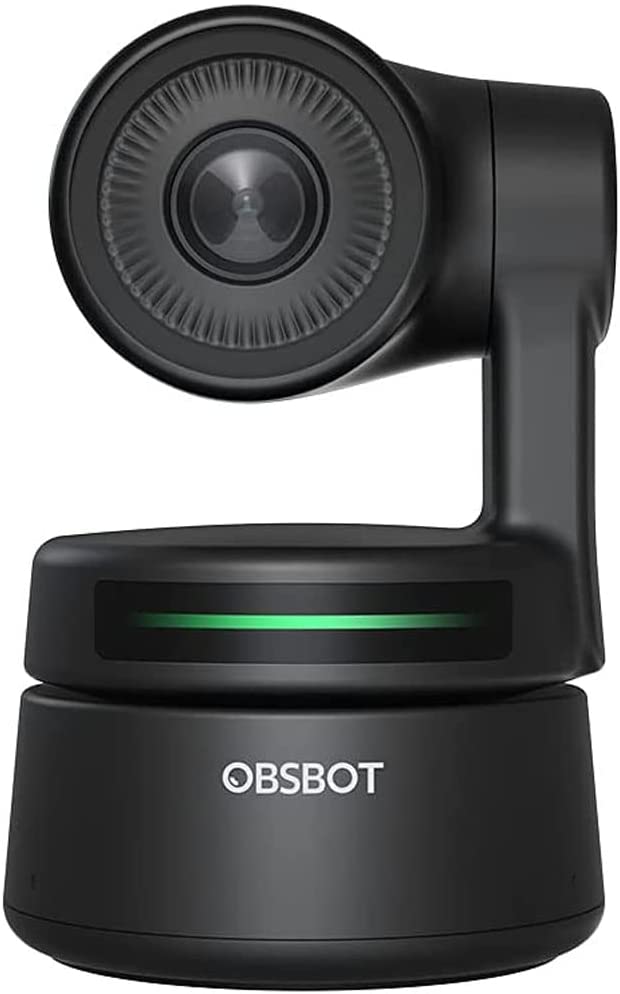 OBSBOT - Camara web PTZ pequeña alimentada por AI - paquete de 1080p HD.