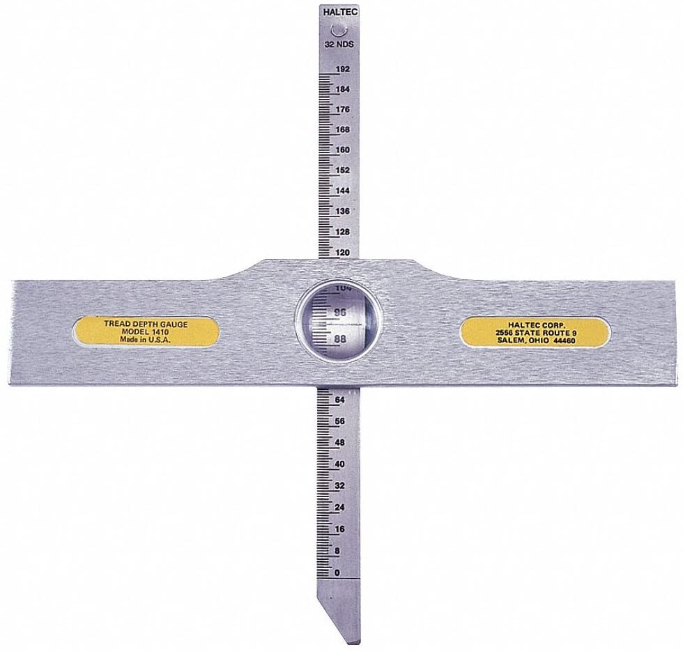 Calibre de profundidad de la banda de rodadura, aluminio, 7 en. L Marcas Haltec N-1410