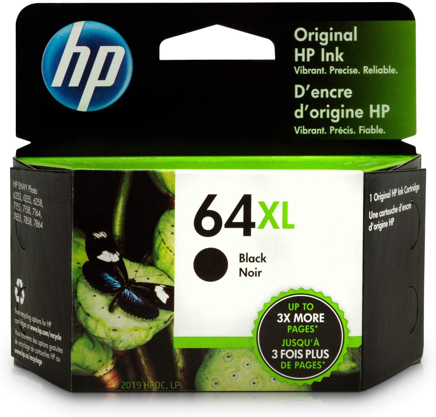 HP 64XL Negro Cartucho de Tinta (N9J92AN) Envy Photo 6252 6255 6258 7155 7158 7164 7855 7858 7864 Envy 5542
