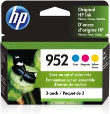 HP N9K27AN#140 952 Cyan, Magenta & Yellow Original Ink Cartridges, 3 Cartridg