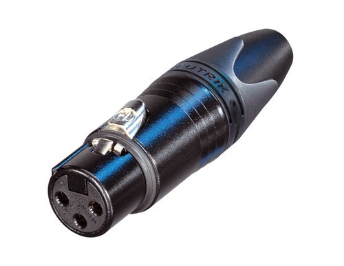 NEUTRIK NC3FXX-BAG 3-POLE FEMALE XLR3F CONNECTOR WITH BLACK METAL HOUSING / SILVER CONTACTS