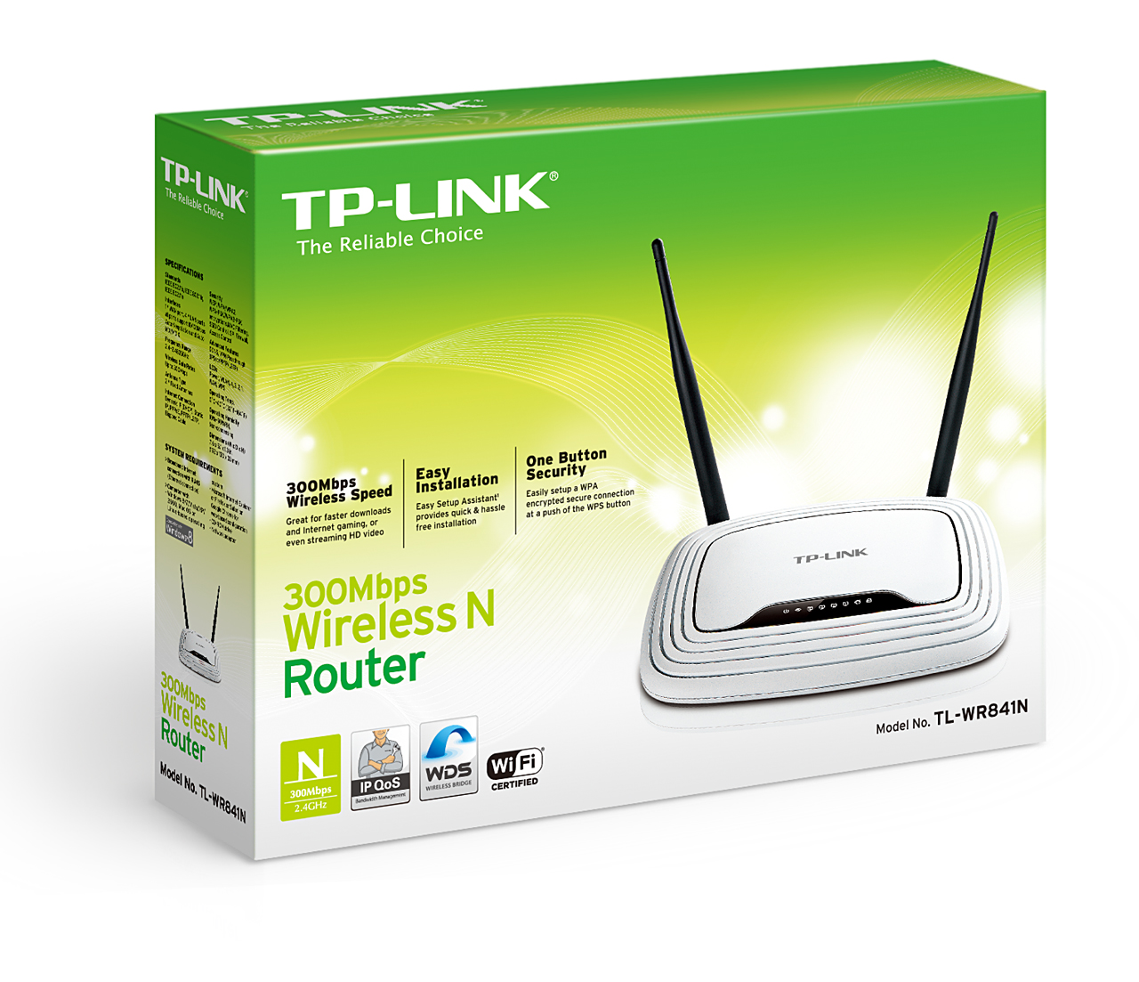 TP-LINK NP TL-WR841ND ROUTER INALAMBRICO N 300MBPS PUERTOS 4 LAN 10/100 MBPS 1 WAN 10/100 MBPS 2 ANTENAS DESMONTABLES