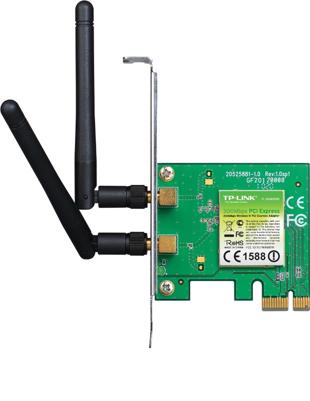 TP-LINK NP TL-WN881ND TARJETA DE RED INALAMBRICA PCI EXPRESS 300MBPS CHIPSET ATHEROS 2 ANTENAS DESMONTABLES 2 DBI