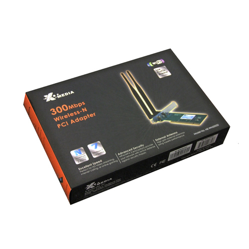 X-MEDIA NP XM-WN3500D, PCI ADAPTER 300MBPS WIRELESS N 2*5DBI OMNI DIRECTIONAL ANTENNA, SUPPORT 64/128 BIT WEP, WPA/WPA2, INTERFACE 32BIT PCI
