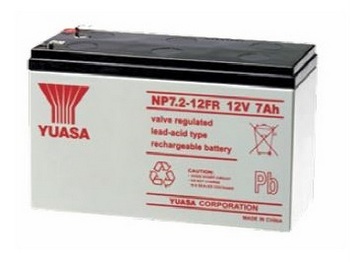 Batería Yuasa NP7.2-12 7,2Ah 12V (151mm*65mm*97,5mm) Para alarmas, SAI, luces de emergencia