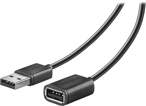INSIGNIA USB 2.0 A-MALE-TO-A-FEMALE EXTENSION CABLE - NEGRO (12ft)